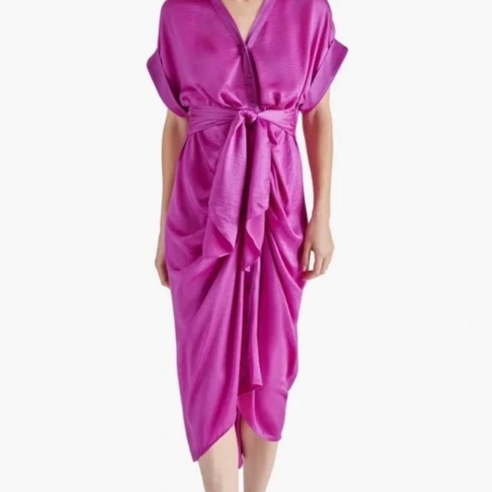 Steve Madden Asymmetrical Dress in Vibrant Pink
